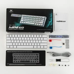 AULA Mini60 HE White Side Engraved Mistcloud Magnetic Switch Tri-Mode Mechanical Gaming Keyboard - Wireless Hot-Swap RGB