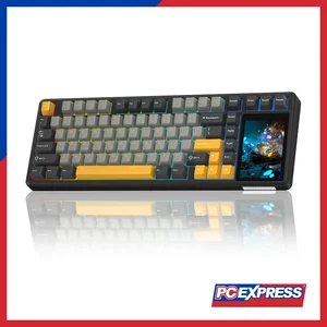 AULA L99 BlackStorm (Dark Grey + Light Grey + Yellow) Raindrop Switch Tri-Mode Mechanical Gaming Keyboard - Wireless Hot-Swap RGB