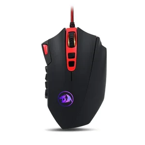 Redragon Perdition 2 M901-1 Wired RGB MMO Gaming Mouse – 24000 DPI Laser Sensor, 19 Programmable Buttons, 12 Side Macro Keys, Adjustable Weight System