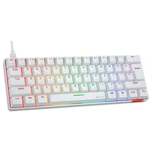 Meetion MK005 White 60% Mechanical Keyboard – USB Wired, OUTEMU Blue Switches, RGB Backlit