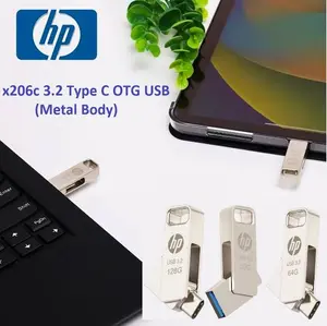 HP x206C 64GB USB 3.2 Type-C OTG Flash Drive – Dual USB Type-C & Type-A, High-Speed Portable Pen Drive