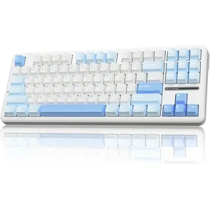AULA F87 Sea Salt Blue (Light Blue + White + Dark Blue) Greywood Switch V3 Tri-Mode Mechanical Gaming Keyboard - Wireless Hot-Swap RGB