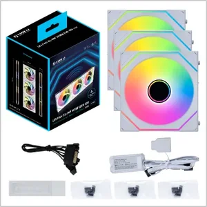 Lian Li UNI FAN SL-INF 120 ARGB Case Fan Triple Pack with L-Wireless Controller – White, Infinity Mirror, Daisy-Chain