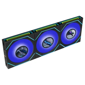 Lian Li 12RSLIND1F3B UNI FAN SL-INF Flex LCD 120 Reverse Blade Fan Triple Pack (3pcs) – Black, LCD ARGB Case Fans