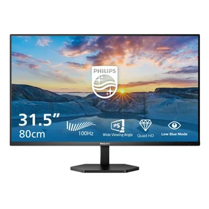 Philips 32E1N3500 31.5" QHD IPS Monitor 100Hz HDR10 Adaptive Sync Frameless - 2K 32 Inch Display for Work, Design & Gaming