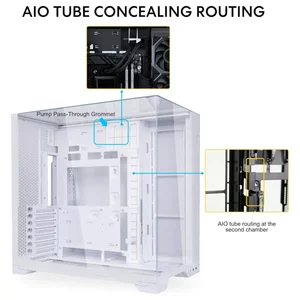 Lian Li O11VPW O11 Vision Compact ATX Mid-Tower Case – White, 3-Side Tempered Glass, Back-Connect, 408mm GPU, 360mm Radiator