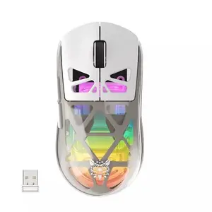 ONIKUMA CW930 White Honeycomb Tri-Mode Wireless Gaming Mouse - RGB, Ultra Polling