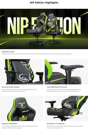 AndaSeat Kaiser 4 NIP Edition Ergonomic Gaming Chair – Black & Green