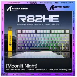 Attack Shark R82HE Rapid Trigger Wired Mechanical Gaming Keyboard – 8K Polling, 0.005mm RT Accuracy, MoonLight