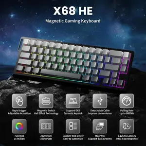 Attack Shark R82HE Rapid Trigger Wired Mechanical Gaming Keyboard – 8K Polling, 0.005mm RT Accuracy, MoonLight