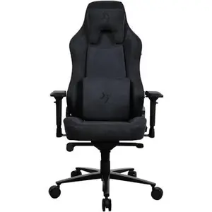 Arozzi Vernazza SuperSoft Fabric Pure Black Ergonomic Gaming Chair - Metal Frame, 3D Armrests, 5 Lockable Rocking Positions, Up to 145kg