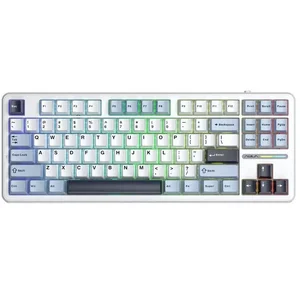 AULA F87 Pro V2 Glacier Blue (Light Blue + White + Black Purple) Star Vector Switch Tri-Mode Mechanical Gaming Keyboard - Wireless Hot-Swap RGB