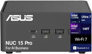 ASUS NUC 15 Pro (NUC15CRKU700000I) Mini PC Intel Core Ultra 7 255H Compact High Performance Business Mini Computer Thunderbolt WiFi 6E