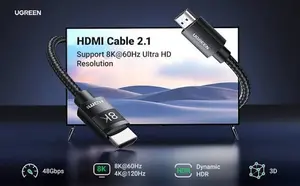 UGREEN Fiber Optic HDMI 2.1 Cable 20M – 8K 60Hz, 48Gbps, HDR10+, Dolby Atmos, VRR & ALLM