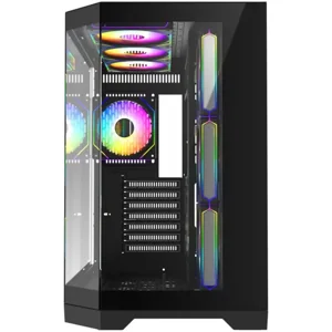 GameMax Hype-A Mid-Tower ATX Tempered Glass Gaming Case Black