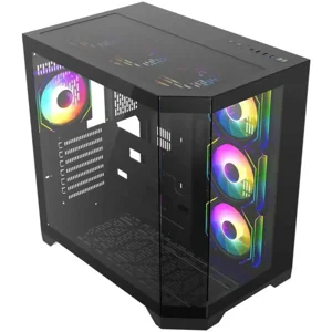 GameMax Hype-A Mid-Tower ATX Tempered Glass Gaming Case Black