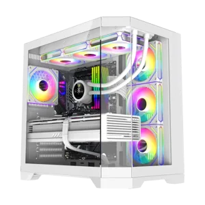 GameMax Hype-A Mid-Tower ATX Tempered Glass Gaming Case White