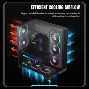 GameMax Infinity Pro ARGB Panoramic Tempered Glass Mid-Tower Case Black