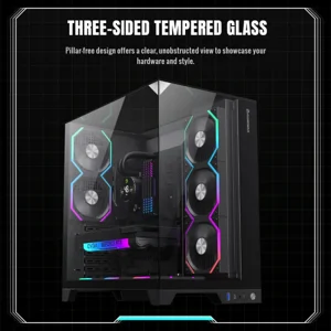 GameMax Infinity Pro ARGB Panoramic Tempered Glass Mid-Tower Case Black