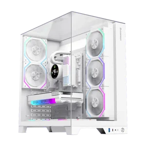 GameMax Infinity Pro ARGB Panoramic Tempered Glass Mid-Tower Case White