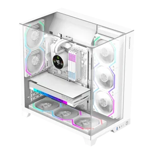 GameMax Infinity Pro ARGB Panoramic Tempered Glass Mid-Tower Case White