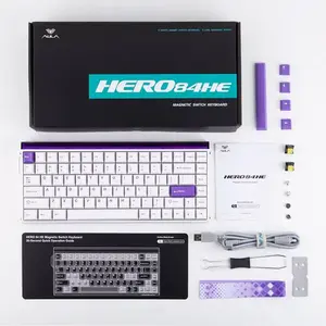 AULA Hero84 White + Purple Black King Magnetic Switch Mechanical Gaming Keyboard