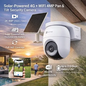 EZVIZ CB8/SP 3MP 2K Solar-Powered Outdoor WiFi Security Camera – Battery Powered Pan & Tilt, Color Night Vision