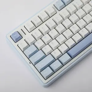 AULA F75 Sea Salt Blue (Light Blue + White + Dark Blue) Graywood Switch V3 Tri-Mode Mechanical Gaming Keyboard - Wireless Hot-Swap RGB