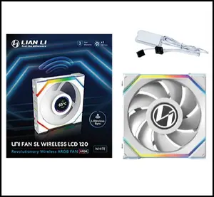 Lian Li 12SLIND1F3W UNI FAN SL-INF Flex LCD 120 Fan Triple Pack (3pcs) – White, LCD Display ARGB Case Fans