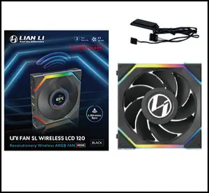 Lian Li 12RSLIND1F1B UNI FAN SL-INF Flex LCD 120 Reverse Blade Single Fan (1pc) – Black, LCD ARGB Case Fan
