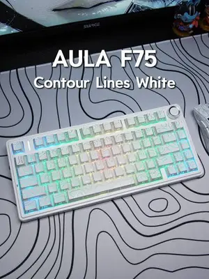 AULA F75 Retro White Panel + Retro White Milk White Switch Tri-Mode Mechanical Gaming Keyboard - Wireless Hot-Swap RGB