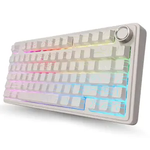 AULA F75 White Contour Star Vector Switch Tri-Mode Mechanical Gaming Keyboard - Wireless Hot-Swap RGB