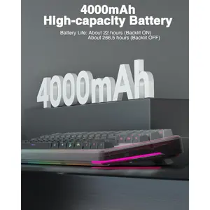 AULA F87 Gradient Grey Side Engraved Space Crystal Switch Tri-Mode Mechanical Gaming Keyboard - Wireless Hot-Swap RGB