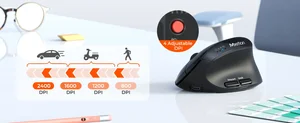 Meetion BTM008 Ergonomic Wireless Mouse – 2.4G + Dual Bluetooth, Up to 2400 DPI, 100 Hours Battery