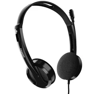 Rapoo H102 Wired Stereo Headset – 3.5mm Jack, Adjustable Mic, Lightweight Headphones with Clear Audio
