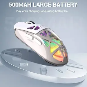 ONIKUMA CW930 White Honeycomb Tri-Mode Wireless Gaming Mouse - RGB, Ultra Polling