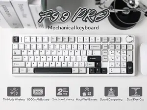 AULA F99 Pro Light Grey + White + Dark Grey Star Vector Switch Tri-Mode Mechanical Gaming Keyboard - Wireless Hot-Swap RGB