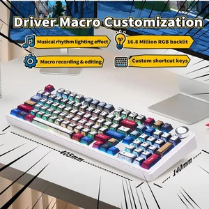 AULA F99 Pro Comics Star Vector Switch Tri-Mode Mechanical Gaming Keyboard - Wireless Hot-Swap RGB