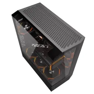 Darkflash DY460 ATX Full Tower Gaming PC Case Black - Triple Tempered Glass Panoramic Cabinet, Supports RTX 4090 & 400mm GPU, USB Type-C