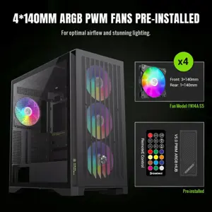 GameMax Leader 2 ARGB Mid-Tower eATX Gaming Case Black