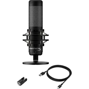 HyperX QuadCast 2 USB Microphone - Black, Gaming & Streaming Mic, On-Board Controls, RGB, Shock Mount, USB-C