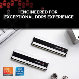G.Skill Trident Z5 RGB 64GB (2x32GB) DDR5 6000MHz CL30 Desktop Memory – White, Intel XMP