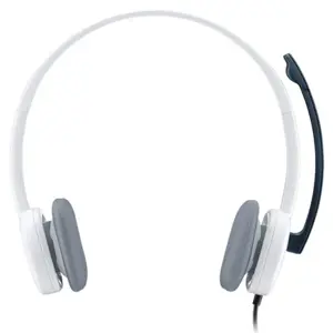 Logitech H150 Stereo USB Wired Headset - Noise-Cancelling Mic, In-Line Controls, PC/Laptop, Plug & Play | Blue / White