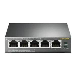 TP-Link TL-SG1005P 5-Port Gigabit Desktop Switch with 4-Port PoE, QoS, and IGMP Snooping