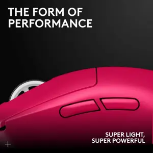 Logitech G PRO X SUPERLIGHT 2 LIGHTSPEED Wireless Gaming Mouse 60g, LIGHTFORCE Hybrid Switches, HERO 2 Sensor, 44k DPI, 8K Polling, 5 Programmable Buttons, USB-C, Pink 910-006798