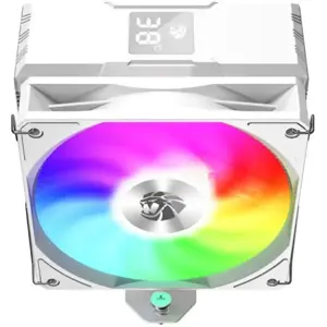 GameMax Sigma 520 Digital WH Tower CPU Air Cooler, 4 Heat Pipes, ARGB Lighting, Digital Temp Display, 220W TDP, Supports Intel Gen12,13 and AMD, White
