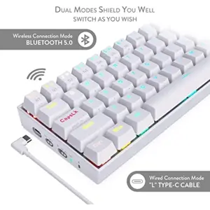 Redragon K530W RGB Draconic Wireless Mechanical Gaming Keyboard with Red Switches - White / Black