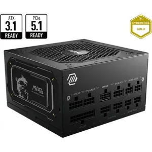 MSI MAG A750GL PCIE5 II 750W Power Supply, ATX 3.1 Ready, PCIe 5.1, Full Modular, 80+ Gold, Active PFC, FDB Fan