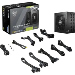 MSI MAG A750GL PCIE5 II 750W Power Supply, ATX 3.1 Ready, PCIe 5.1, Full Modular, 80+ Gold, Active PFC, FDB Fan