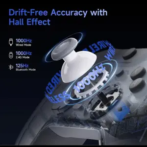 EasySMX X05Pro Wireless Gaming Controller, Hall Effect Joysticks, Charging Dock